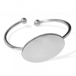 Bracelet ÉCO Jonc Ajustable avec surface ovale en Métal/Laiton 50mm