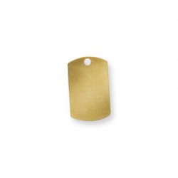 78010183 Pendentif Étiquette Réctangulaire en Métal/Laiton ÉCO 15x25mm (Ø 2,4mm)