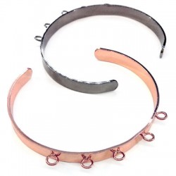 Bracelet en Métal/Laiton avec 5 anneaux, 65x54mm/6mm