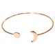 Bracelet Jonc Ajustable en Métal/Laiton avec demi-lune et support rond 61x1,3mm