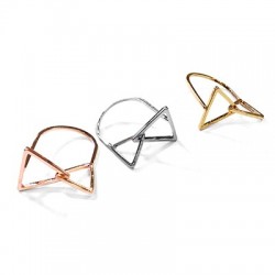 Bague en Laiton 2 Triangles 19 x 26 mm