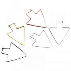 Brass Earring Arrow 37x46mm