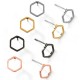 Brass Earring Hexagon 11mm