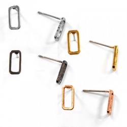 Brass Earring Rectangular 5x10mm