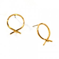 Boucle D'Oreille Ronde en Laiton 18 x 20 mm