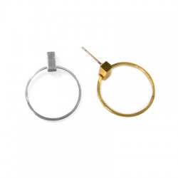 Brass Earring Round 25x30mm