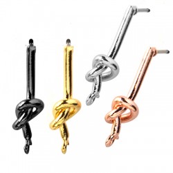 Brass Earring Knot 4x17mm