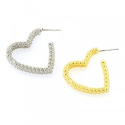 Orecchino in Metallo Ottone Cuore 26x28mm