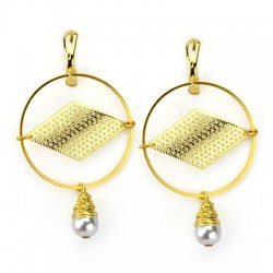 Pendentif en Laiton en Forme de Losange 18 x 31 mm