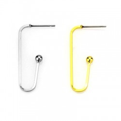 Brass Earring with Ball 10x34mm
