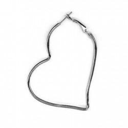 Steel Earring Heart 3.7x47x57mm