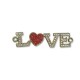 Connettore in Metallo Cuore Scritta "LOVE" e Strass 51x13mm