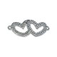 Conector de Metal Corazón Doble con Strass 50x21mm