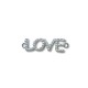 Μεταλλικό Στοιχείο "LOVE" με Πέρλα για Μακραμέ 36x11mm