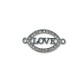 Connettore in Metallo Ovale Scritta "LOVE" e Strass 36x20mm