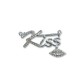 Conector de Metal Palabra "KISS" con Strass 36x15mm