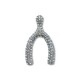 Colgante de Metal Fúrcula de Suerte con Strass 25x42mm