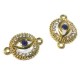 Zamak Connector Evil Eye with Rhinestone 14x20mm