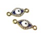 Rhinestone Oval Eye 8x20mm with 2 Rings