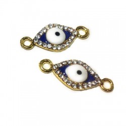 Œil Ovale en Strass 8 x 20 mm avec 2 Anneaux