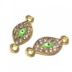 Œil Ovale en Strass 10 x 23 mm avec 2 Anneaux
