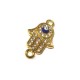 Zamak Connector Hamsa Hand (Fatima) with Rhinestone & Evil Eye 15x25mm