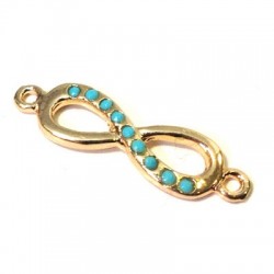 Conector de Metal Zamak Signo de Infinito con Strass 25x13mm