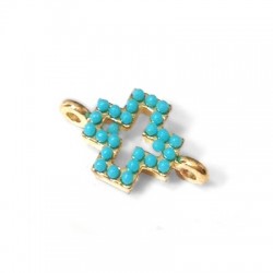 Zamak Connector Cross with Stones 10mm
