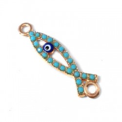 Intercalaire Poisson Strassé 23x8mm