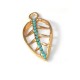 Zamak Charm Leaf with Stones 13x20mm