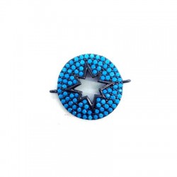 Intercalaire rond en Métal/Laiton avec Zircons 20mm