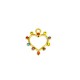 Charm cœur en Zamak avec Strass 18 x 16 mm