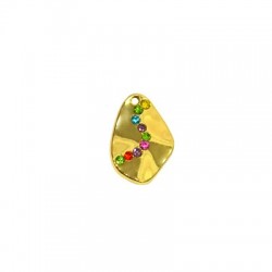 Pendentif Irrégulier en Zamak avec Strass 16 x 22 mm