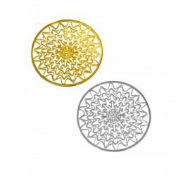 Brass Laser Cut Filigree Pendant Round 46mm