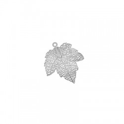Pendente in Metallo Ottone Foglia Tagliata a Laser 31x35mm