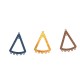 Pendentif triangle filigrane en Métal/Laiton 25x32mm avec 7 anneaux