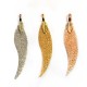 Pendente Foglia Naturale Metallizzata 11x57mm