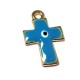 Metal Zamak Charm Enamel Cross Eye 8x15mm