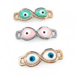 Conector de Metal Zamak Infinito con Ojo Esmaltado 22x7mm