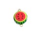 Enameled Zamak Connector Charm Round Watermelon 18mm