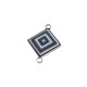 Enameled Zamak Connector Charm Square 18mm