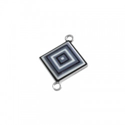 Metal Zamak Cast Connector Charm Square with Enamel 18mm