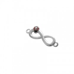 Intercalaire symbole infini avec coccinelle émaillée en Métal/Zamak 22x10mm