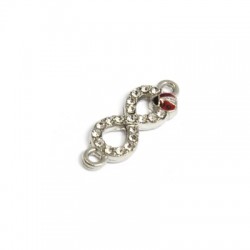 Connettore in Zama Segno Infinito Coccinella Smaltata 17x8mm