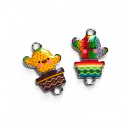 Connettore in Zama Cactus Smaltato 13x16mm