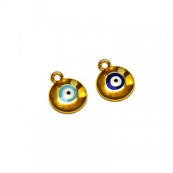 Colgante de Metal Ojo Redondo Esmaltado 12mm
