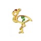 Enameled Zamak Pendant Flamingo 26x34mm