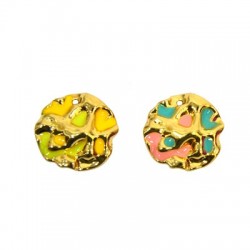 Pendentif rond en Zamak Émaillé 24 mm