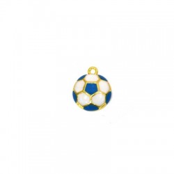 Colgante de Metal Zamak Balón de Fútbol Esmaltado 12mm