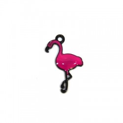 Colgante de Metal Zamak con Esmalte Flamingo 13x25mm